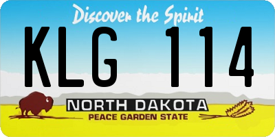 ND license plate KLG114