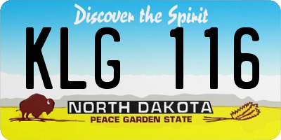 ND license plate KLG116