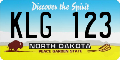 ND license plate KLG123