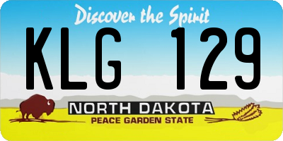 ND license plate KLG129