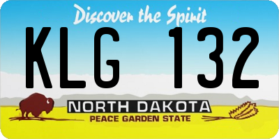 ND license plate KLG132