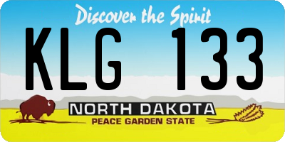 ND license plate KLG133
