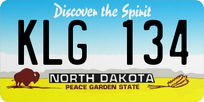 ND license plate KLG134