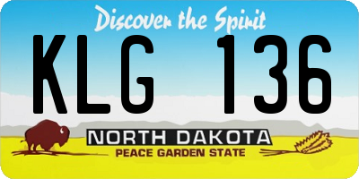 ND license plate KLG136