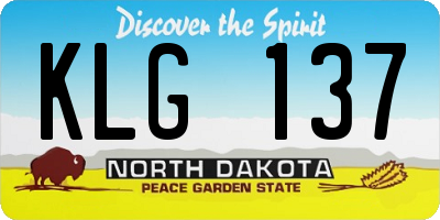 ND license plate KLG137