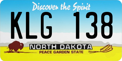 ND license plate KLG138