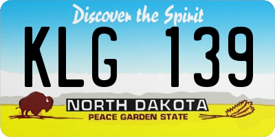 ND license plate KLG139