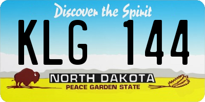 ND license plate KLG144