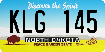 ND license plate KLG145