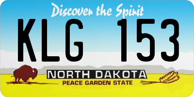 ND license plate KLG153