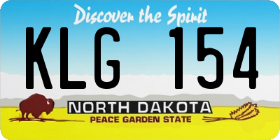 ND license plate KLG154