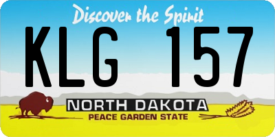 ND license plate KLG157
