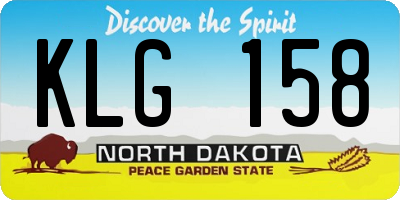 ND license plate KLG158