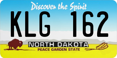 ND license plate KLG162