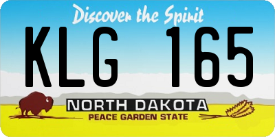 ND license plate KLG165