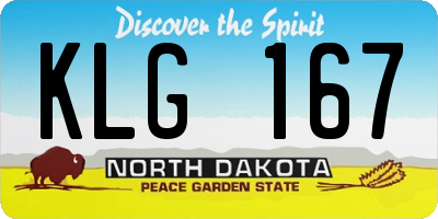 ND license plate KLG167