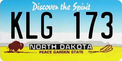 ND license plate KLG173