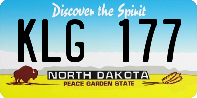 ND license plate KLG177