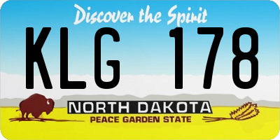 ND license plate KLG178