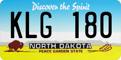 ND license plate KLG180