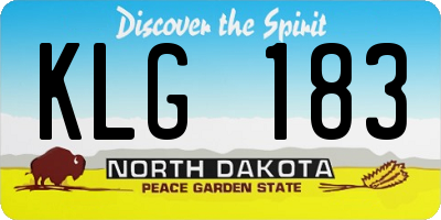 ND license plate KLG183