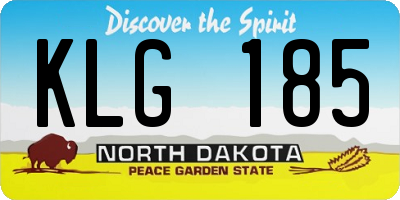 ND license plate KLG185