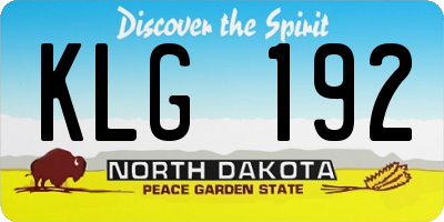 ND license plate KLG192