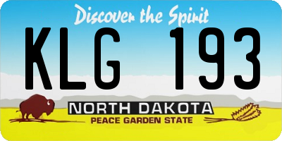 ND license plate KLG193