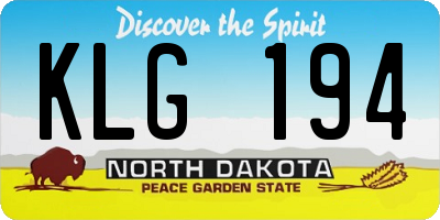 ND license plate KLG194