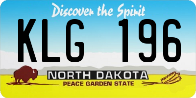 ND license plate KLG196