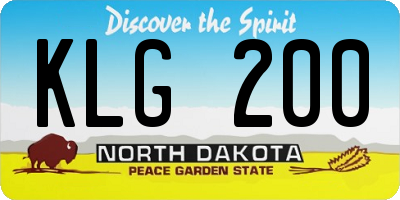 ND license plate KLG200