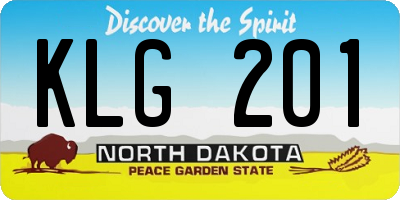 ND license plate KLG201