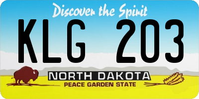 ND license plate KLG203