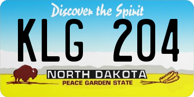 ND license plate KLG204