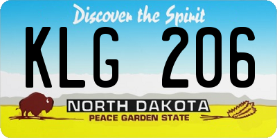 ND license plate KLG206