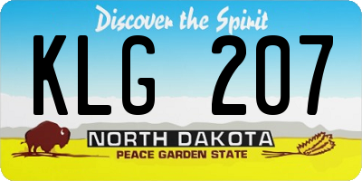 ND license plate KLG207
