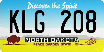 ND license plate KLG208