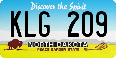 ND license plate KLG209