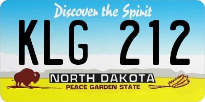 ND license plate KLG212