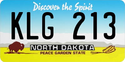 ND license plate KLG213