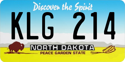 ND license plate KLG214