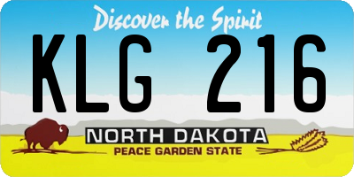 ND license plate KLG216