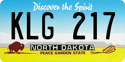 ND license plate KLG217