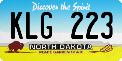 ND license plate KLG223