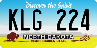 ND license plate KLG224