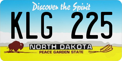 ND license plate KLG225