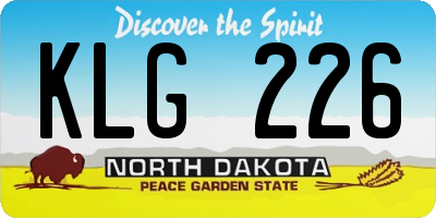 ND license plate KLG226