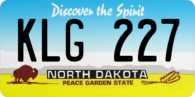 ND license plate KLG227