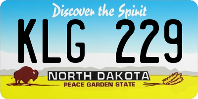 ND license plate KLG229