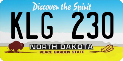 ND license plate KLG230